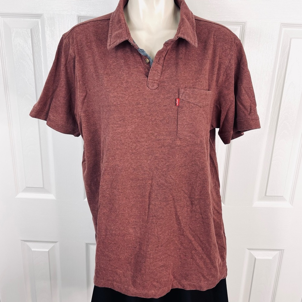 LEVI’S polo shirt heather rust XL short sleeve men’s casual wear - Picture 1 of 6